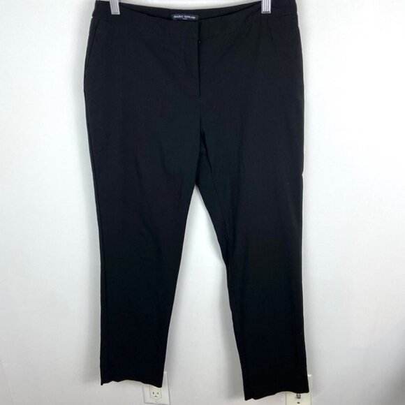 Mario Serrani Black Trousers Made in Italy Size 8 Dress Pants Minimalist Basic - Picture 2 of 4